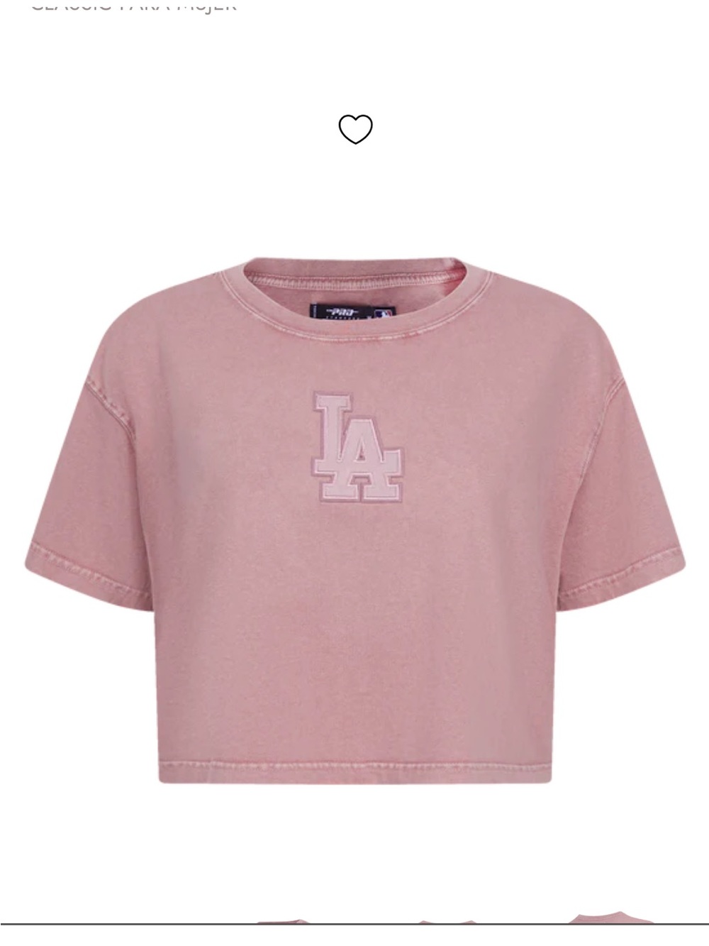 NWT LA Dodgers Logo Cropped Tee - Pink